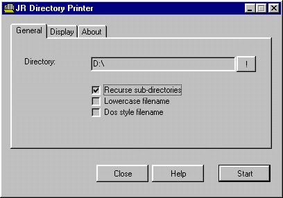 JR Directory Printer - Print a listing of every file of folder